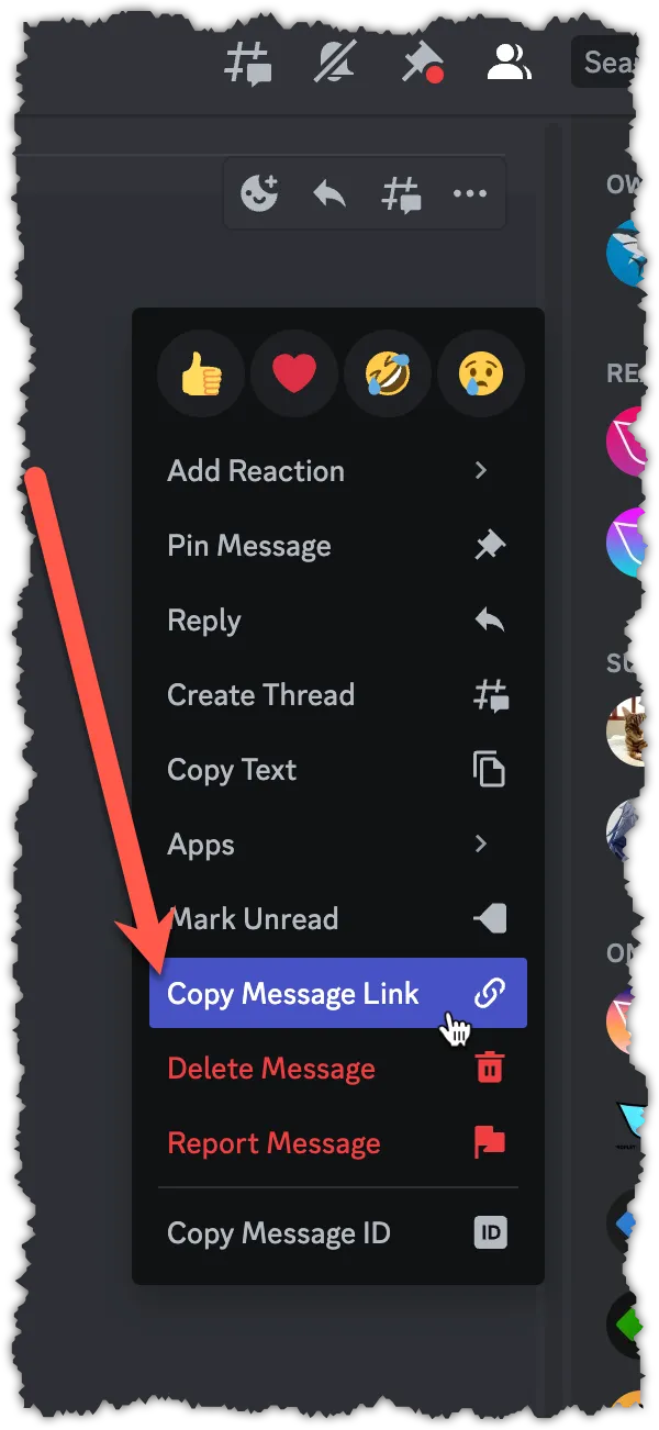 Copy Message Link